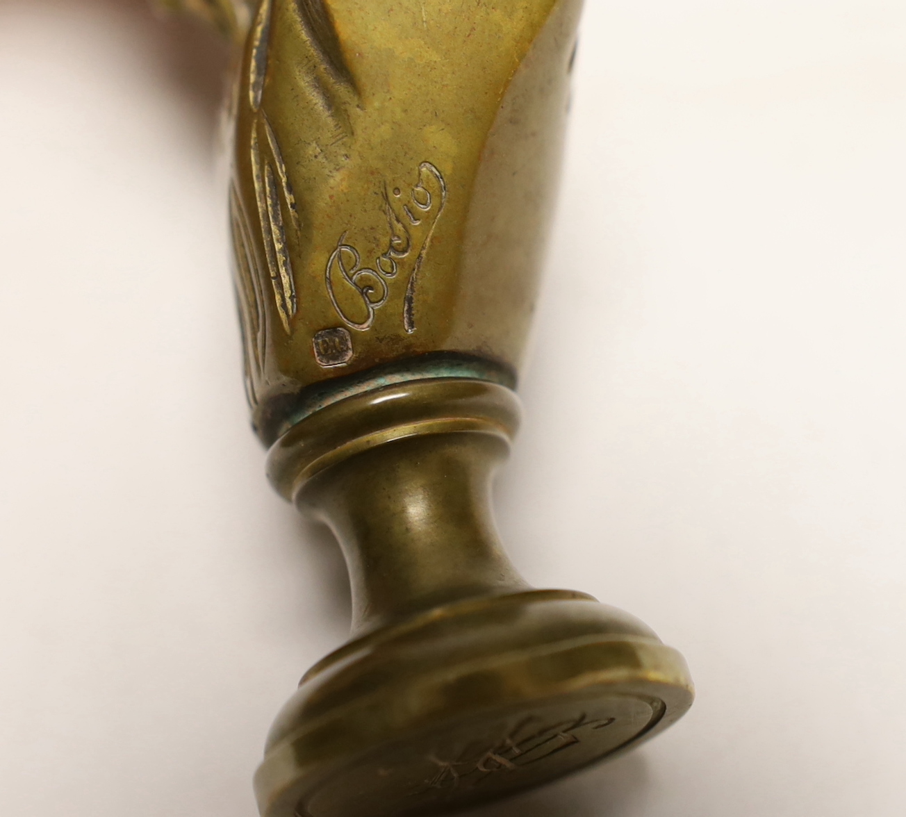 A bronze seal by Baron Bosio, circa 1824-25, cast as the bust of Henry IV as a child